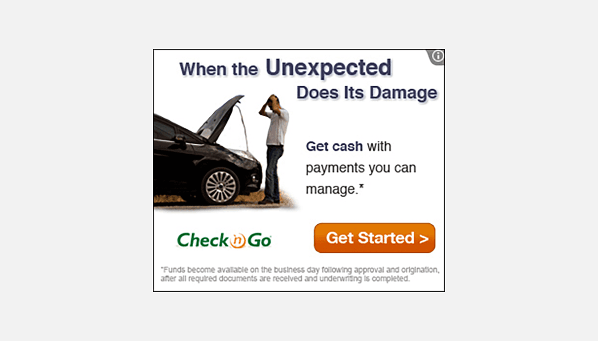 When the unexpected does it damage. Get cash with payments you can manage.