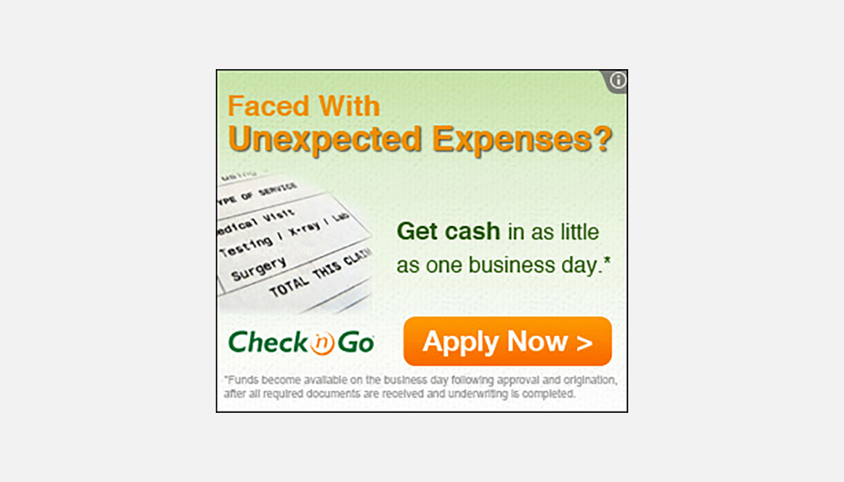 Faced with unexpected expenses? Get cash in as little as one business day.